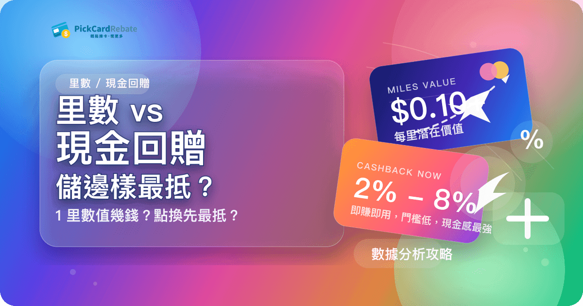 里數 vs 現金回贈｜儲邊樣最抵？1 里數值幾錢？