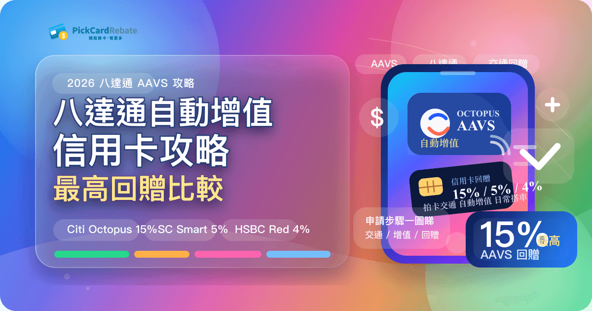 2026 八達通自動增值信用卡攻略｜AAVS 最高回贈比較